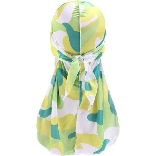 Mens Print Durag Floral Long Tail Turban Hair Accessories