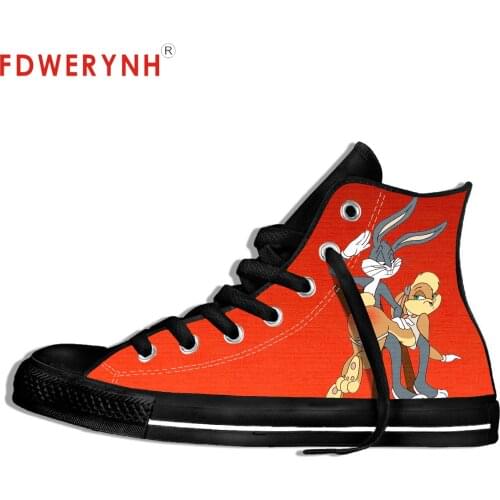 Mens Casual Canvas Shoes 2019 New Bugs Lola Bunny Spank Cartoon Punishment Men Shoes