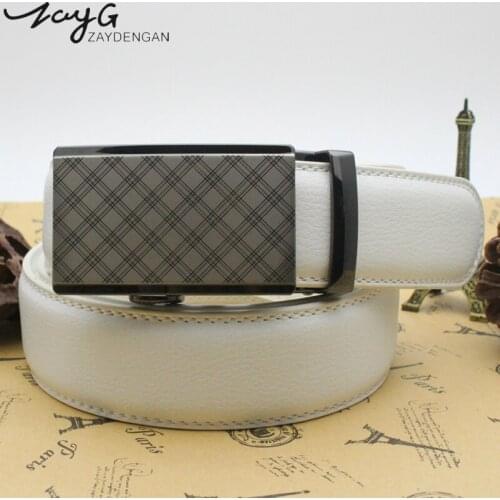 ZAYG belt men fashion designers men automatic buckle leather luxury belts white belt mens business luxury high quality belt