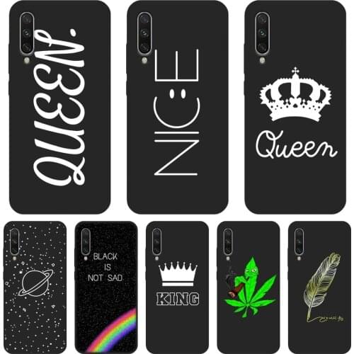 Soft Phone Case Silicone For Xiaomi Mi A3 9 SE Black Star Queen Crown King Soccer Back Cover For Xiaomi Mi 8 9T PRO