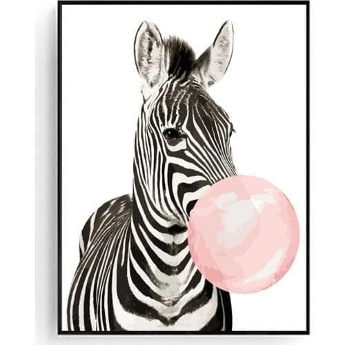 GATYZTORY 60x75cm Frame Diy Painting By Numbers Kit Animal Zebra Wall Art Picture By Numbers Coloring By Numbers For Home Decor