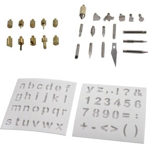 28pcs/set Professional Wood Burning Tips Set Soldering Iron Chiseled Tips Blade Set Pyrography Tool Woodburing Pen Nozzle Kit