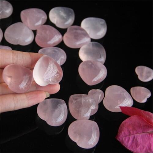 Natural crystals healing stones pink rose quartz heart shape for home decoration
