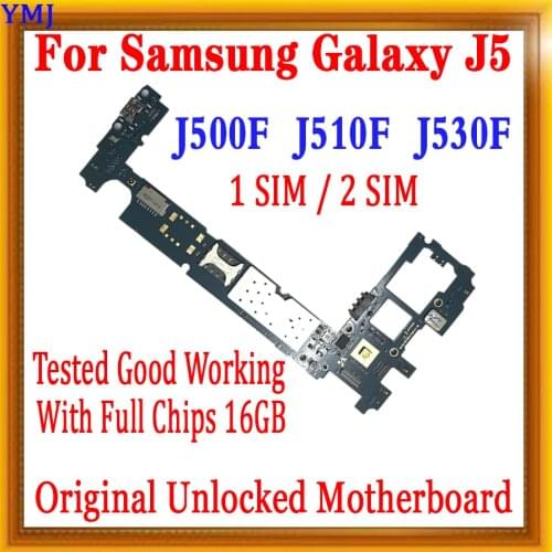 Original unlocked MB For Samsung Galaxy J500F J510F Motherboard Single / Dual SIM Chips Android OS Logic Mainboard