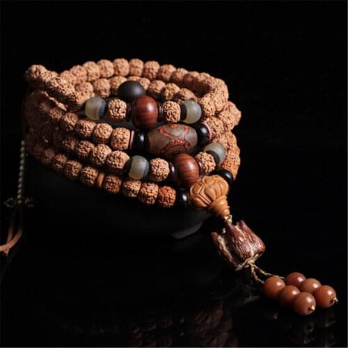 Precious Nepal Natural Meat Grain Bracelet Buddhism 108 5 Bead Necklace Necklace Sweater Chain