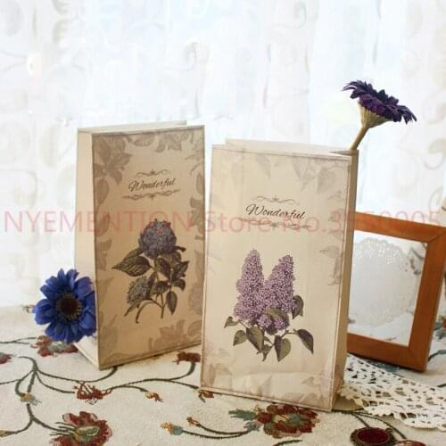 Kraft Paper Gift Bag Holder Wedding Decoration Party Favour Candy Food Packaging Bags Bakery Baking Package 500pcs