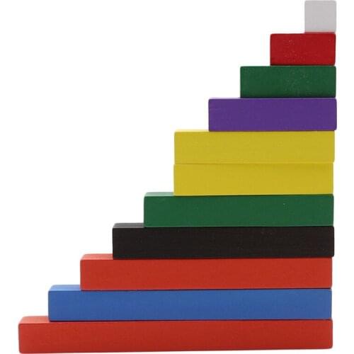 Rainbow Colorful Ascending Count Stick Wooden Math Toys 1-10cm Wooden Sticks Preschool Education Christmas Gift 777719