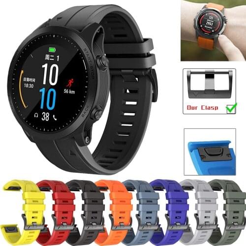 Hot 26 22 mm Watchband for Garmin Fenix 5X 5 Plus 3 3HR 6 6X Pro Watch Quick Release Steel Buckle Silicone Easy fit Wrist Straps