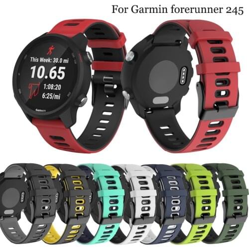 20mm Soft Silicone Watchband Strap for Garmin Forerunner 245 245M 645 Vivoactive 3 Bracelet Smart Watch Band Sport Wristband