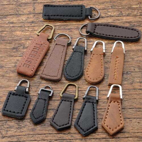 Replacement Zipper Pulls Slider Military Fastener Leather Ring Zipper Pull Nylon Zipper with Metal Zipper Slider