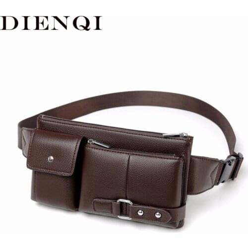 DIENQI Anti-theft Waist Bags for Mens Waterproof Phone Pocket Close-fitting Fanny Packs Personal Pocket Bag Male Pauch Bag Pauch