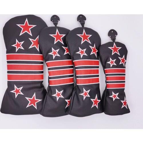 Super Stars Golf HeadCover PU Leather Golf Driver Fairway Woods Hybrid 135ut Covers Mascot Novelty Gift