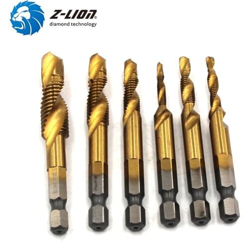 Z-LION 6Pcs High Speed Steel Drill Bits Metric Combination Woodworking Bits Suitable for Wood,Iron, Aluminum