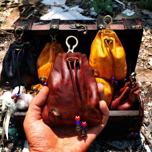 CDLQB1 Size 11 * 12cm Good Quality Cowhide Leather Key / Coin / Earphone Smart Bag