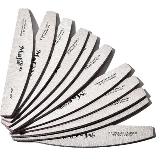 [Pack 10] 100/180 Grit Professional Nail Files 7 Step Buffing Polishing Fingernail & Toenail Tool Dual-Sided Nail File #TF31