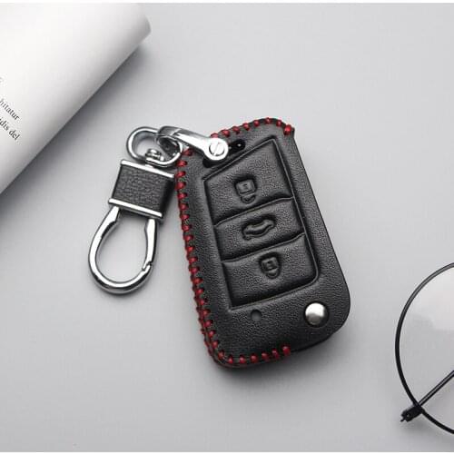 New Leather Key Case Cover For Skoda Octavia 2 3 A7 Rapid Fabia Superb Kodiaq Yeti Car Key Skin Shell Parts Interior Accessories