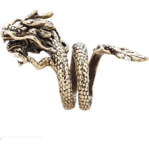 European New Retro Punk Exaggerated Spirit Snake Ring Fashion Personality Stereoscopic Opening Adjustable Ring Jewelry