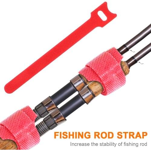 10pcs Fishing Rod Tie Holder Strap Suspenders Fastener Hook Loop Ties Belt Fishing Rod Strapping Wrap Band Outdoor Fishing Tools