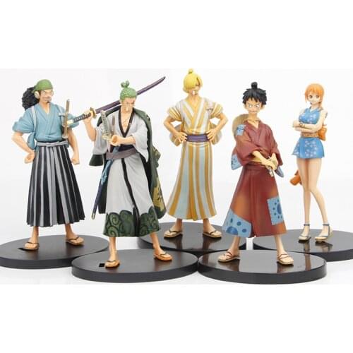 17cm One Piece Sanji Monkey D Luffy Nami Roronoa Zoro Usopp LAND OF WANO action figure toys Christmas gift collection no box