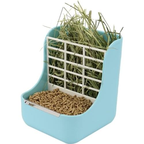 2 in 1 Food Hay Feeder for Guinea Pig Rabbit Feeder Indoor Hay Feeder for Bunny Chinchilla Small Animals Feeder Bowls