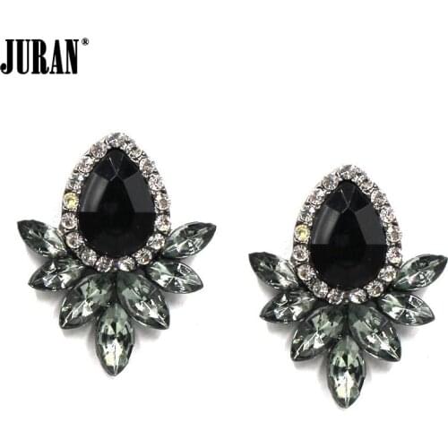 HOT SALE 2017 trendy Cute limpid brincos unique Acrylic water Stud earrings for women chic party jewelry wholesale BLACK PINK