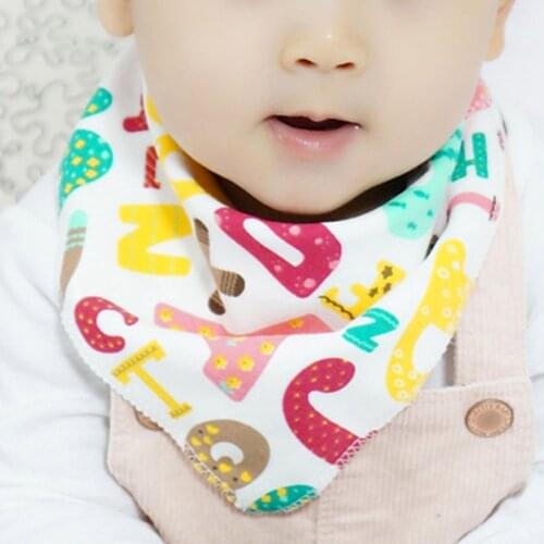 2020 Cartoon Cute Baby Kids Handkerchief Infant Soft Cotton Drooling Bibs Saliva Towel Reusable Toddler Printed Bib