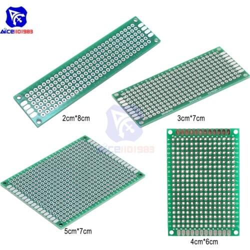 Diymore 4PCS/Set 4 Type FR4 Double Side Prototype PCB Tinned Bread Board 5x7cm 4x6cm 3x7cm 2x8cm Double Sided PCB