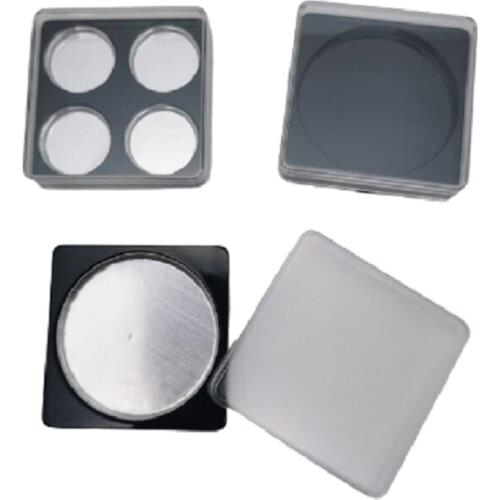50pcs Eyeshadow Pallette Container 4 Colors Empty Square 1 Round Grid Cosmetic Powder Box Clear Black Eye Shadow Case