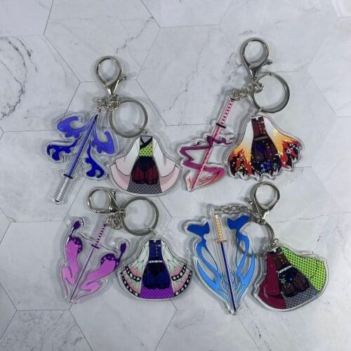 Demon Slayer Kamado Tanjirou Nezuko Inosuke Kimetsu No Yaiba Acrylic Pendant Keychain Figure Toy Gifts