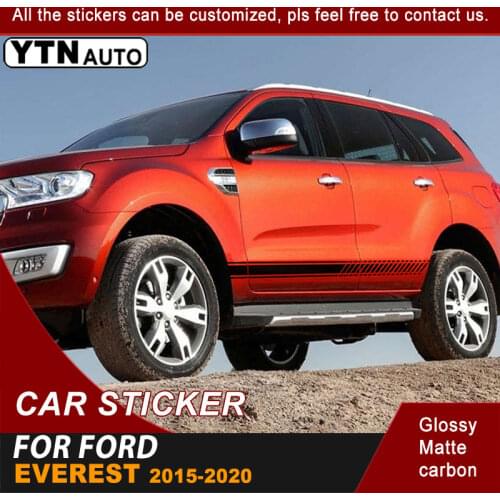 Car Decals Side Body Racing Stripe Graphic Vinyl Cool Car Stickers Accessories Fit For Ford Everest 2016 2017 2018 2019 2020
