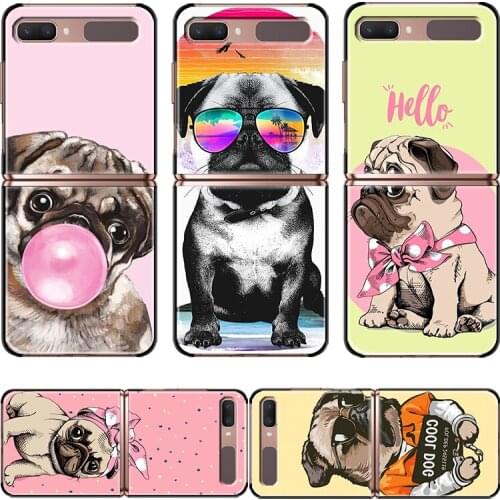 Pug Dog ARRT For Samsung Galaxy Z Flip 3 5G Black Fashion Mobile Hard Shell Shockproof Fundas Cover Phone Case