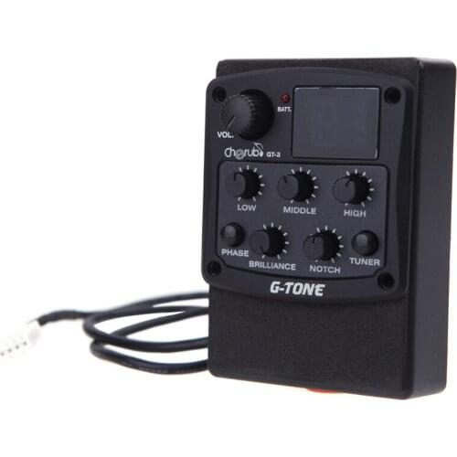 Cherub G-Tone 3-Band EQ Equalizer Acoustic Guitar Preamp Piezo Pickup LCD Tuner