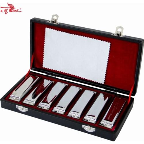 SWAN Bluesband Harmonicas Diatonic Blues Harp Harmonica Set with Key of A, B, C, D, E, F & G 7pcs/set