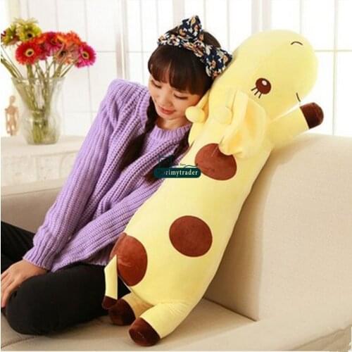 Dorimytrader New 33'' / 85cm Lovely Stuffed Soft Plush Giant Cartoon Giraffe Toy Pillow 6 Colors Nice Gift Free Shipping DY60865