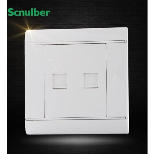 Dual RJ45 8P line internet network cable female wall switch socket