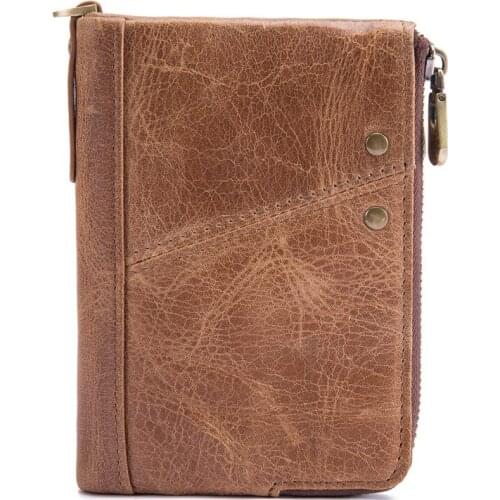Retro Crazy Horse Leather Mens Wallet First Layer Leather Short Paragraph Genuine Leather Purse
