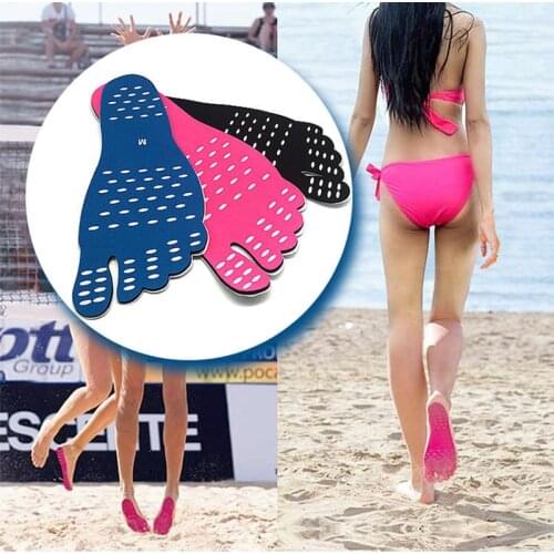 Beach Foot Mats Swim Pool Adhesive Anti Slip Invisible Foot Pads Insulation Protection Mats Barefoot Stick Insoles Footpads