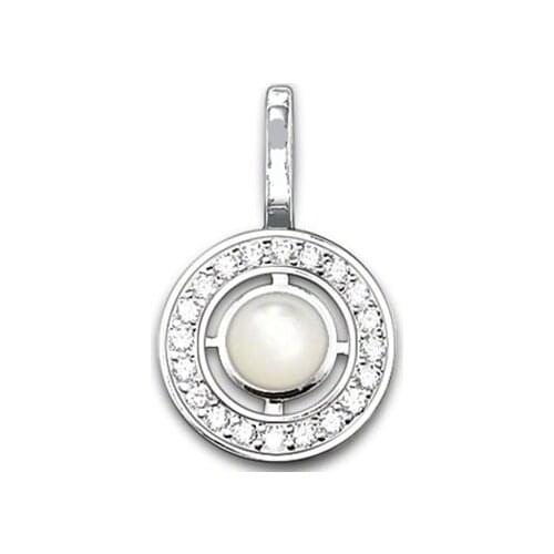 ThomasPT1452 Pendant Round Pave Pendant Euro-American style GLAM And Fashion Lovers' jewelry For Women In Ts925 silver-plated