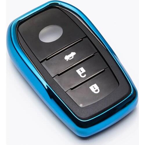 KUKAKEY 3 Buttons Remote Car Key Cover Case For Toyota CROWN Camry COROLLA Protected fob Cover Holder Car-Styling Accessories