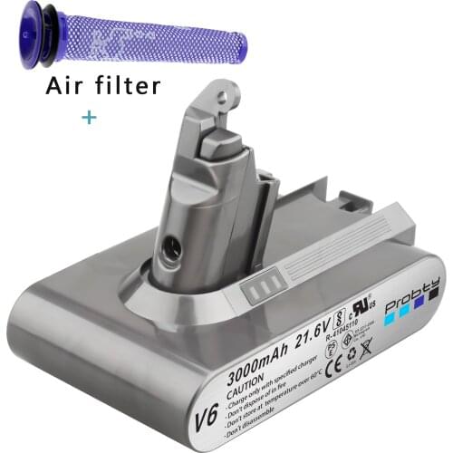 3000mAh 21.6V Li-ion Battery for Dyson V6 DC58 DC59 DC61 DC62 DC74 SV09 SV07 SV03 965874-02 Vacuum Cleaner Battery