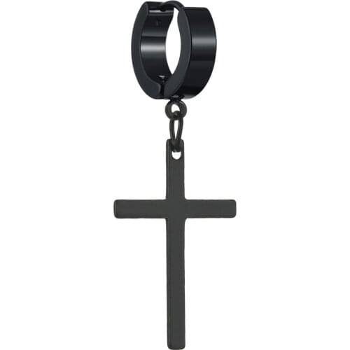 Fashion Men Women Metal Hoop Cross Drop Dangle Ear Studs Earrings Party Punk Earring Jewelry Long Earrings