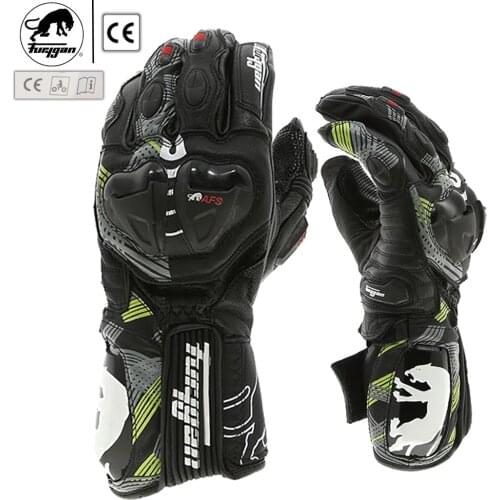 Retro Leather Motorcycle Protective Gloves Furygan AFS 19 Genuine Leather Full Finger Motorcycle Gloves Carbon Motorbike Gloves