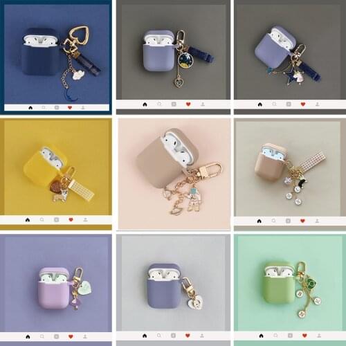 Soft Protective Case For AirPods 1 2 Case Silicone Soft shell for wireless Bluetooth headset set female Cover Astronaut Keychain