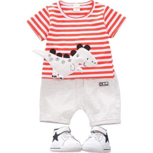 New Toddler Fashion O-Neck Clothes Summer Kids T-Shirt Shorts2Pcs/sets Baby Boys Girls Letter Infant Children Cartoon Tracksuits