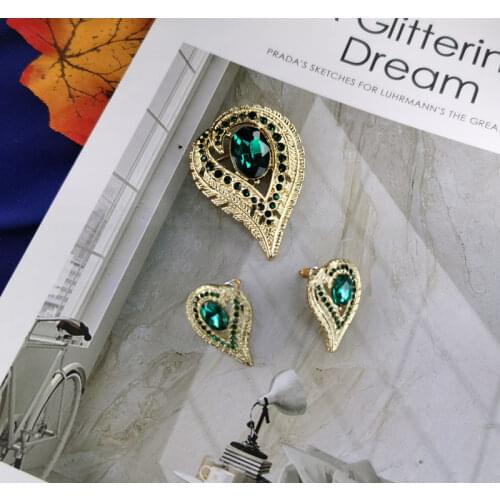 New jewelry vintag palace restoring ancient ways wind set auger love leaves a brooch earrings