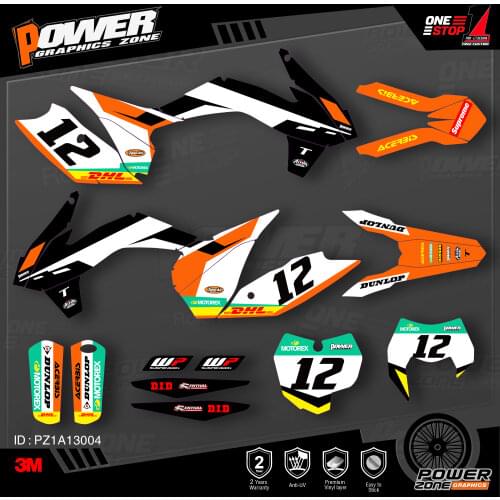PowerZone Custom Team Graphics Backgrounds Decals 3M Stickers Kit For KTM SX SXF MX 13-15 EXC XCW Enduro 14-16 125 to 500cc 04
