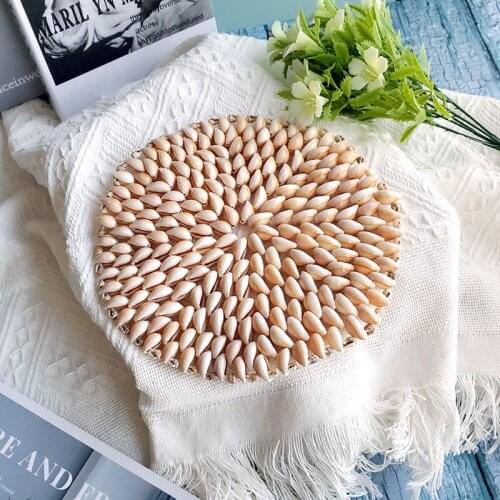 Shell Conch Crafts, Shell Potholder, Shell Placemat, Coaster, Home Furnishing Decoration Crafts
