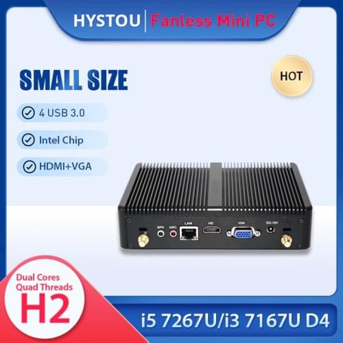 Protable Intel Core i3 7167U i5 7267U Fanless Mini Gaming PC Windows 10 VGA Office Nettop Computer i5 5200U Thin Client TV BOX