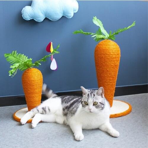 Cute Carrot Shape Pet Cat Scratcher Kitten Climbing Tree Toy Protecting Furniture Cat Climbing Frame Scratching Products