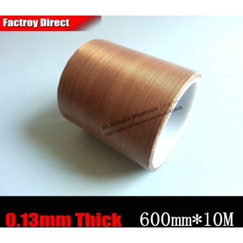 600mm*10M*0.13mm thick) 60cm, PTFE High Temperature Withstand Adhesive Tape for Food Vacuum Hot Seal, Insulation